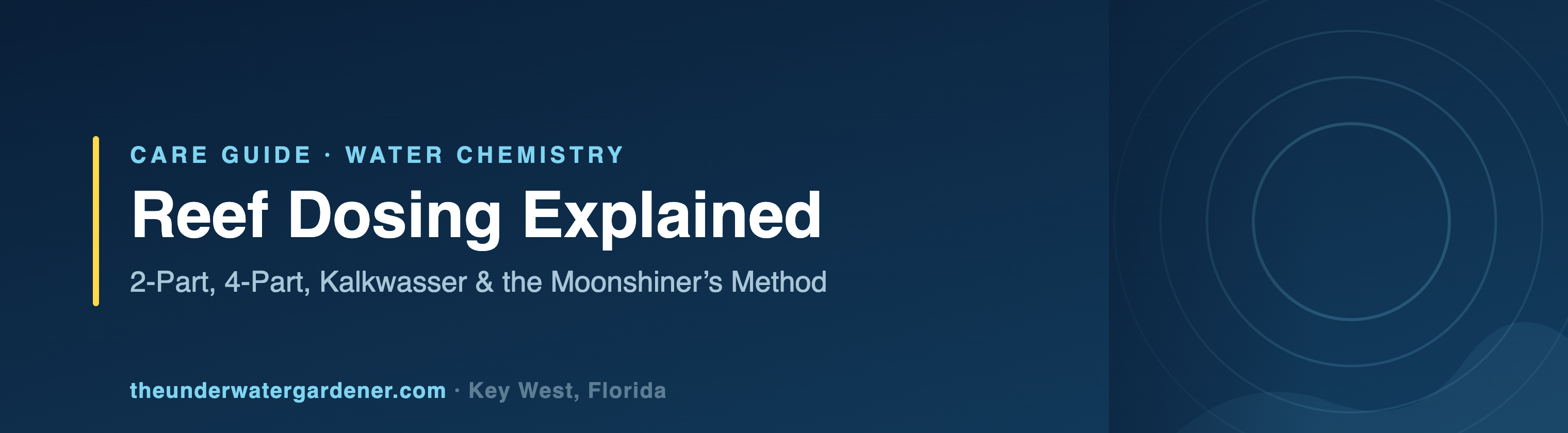Reef Dosing Explained: 2-Part, 4-Part, Kalkwasser & the Moonshiner’s Method - care guide from The Underwater Gardener, Key West